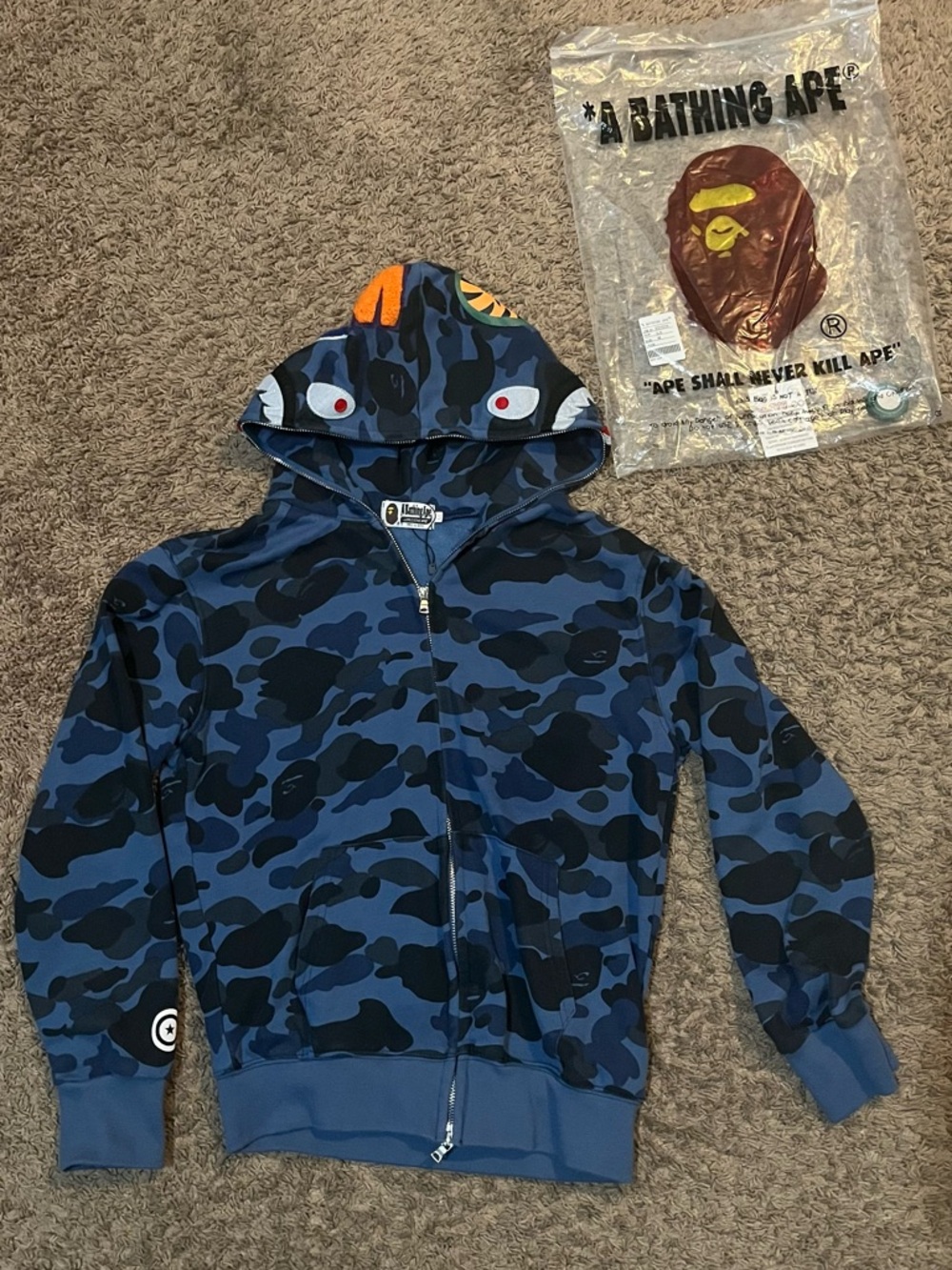 Bape Blue Camo Shark Full-Zip Hoodie